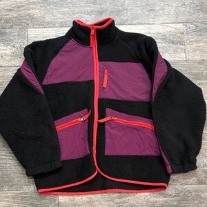 BDG Black and Red Fleece Jacket Size XS
